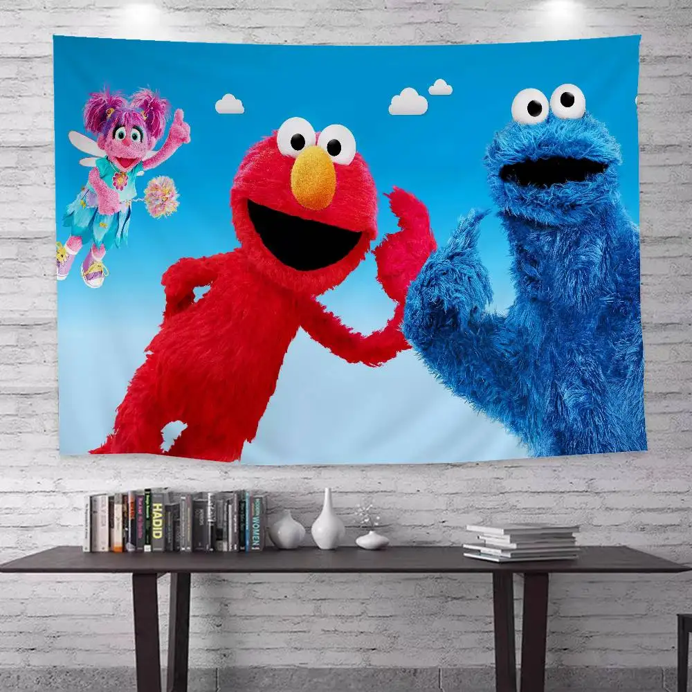 S-Sesame S-Street Theme Hippie Wall Hanging Tapestries Bohemian Wall Tapestries Mandala INS Home Decor