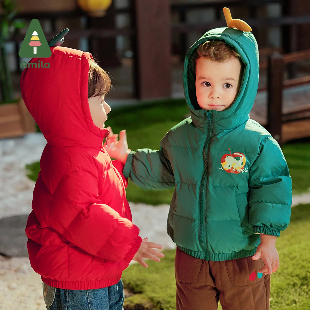 Amila Baby Children Down Jacket 2024 Winter New Multicolour Fleecing Reversible Cute Cosy Warm Baby Clothing