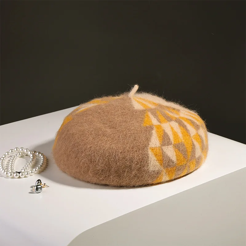 

Beret Wool Women Winter Hat Warm Soft Accessory For Autumn Outdoor Cold Weather Fashion