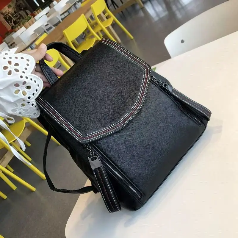 2025 New Fashion Luxury Brand Genuine Leather Women Backpacks Female Ladies Girl Student Korean Casual Designer Backpack