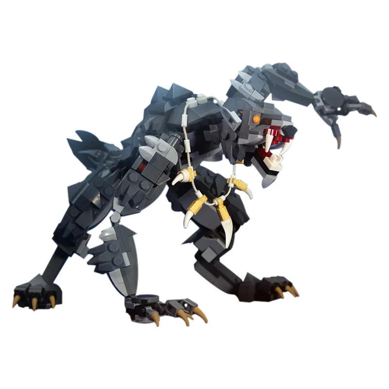 MOC Kreatives Vollmond-Nacht Verrückte Verwandlung Werwolf Baustein-Modell Erwachsenen-Puzzle Montage-Spielzeug Geburtstagsgeschenk Dekoration – Detail 5
