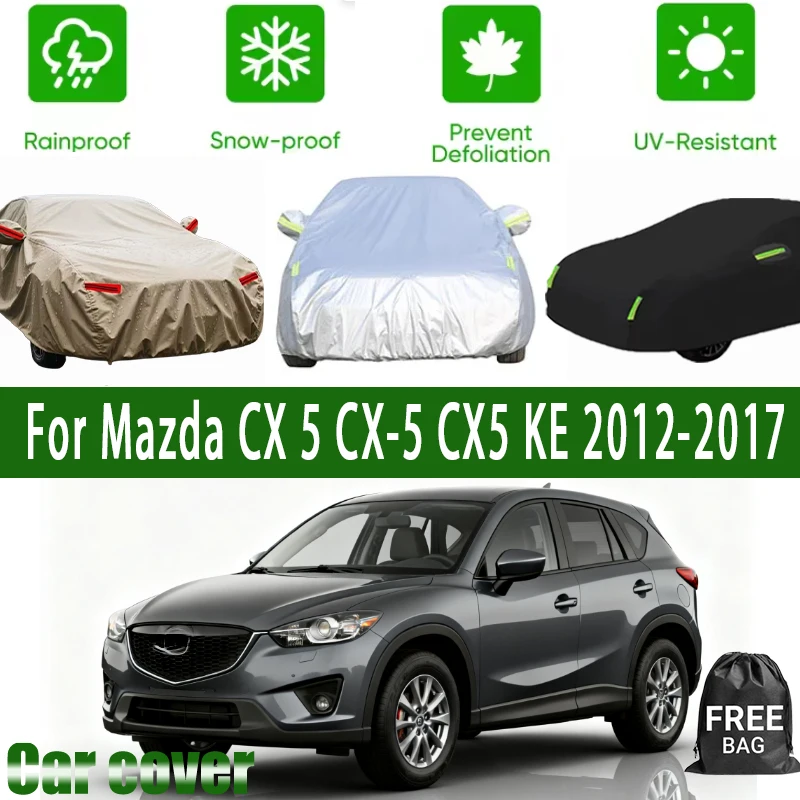 

For Mazda CX 5 CX-5 CX5 KE 2012-2017 Car Covers with Reflective Strip Anti Corrosion Sun Rain Snow Wind Protection Dustproof UV