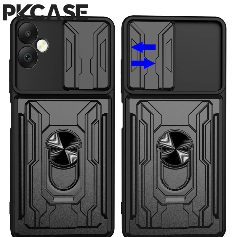 PKCASE Push Window Case For Samsung S21 S20 FE Plus Note 20 Ultra Card Solt Cover For Galaxy A22 5G A20 A30 A50 A30S A50S M32 4G