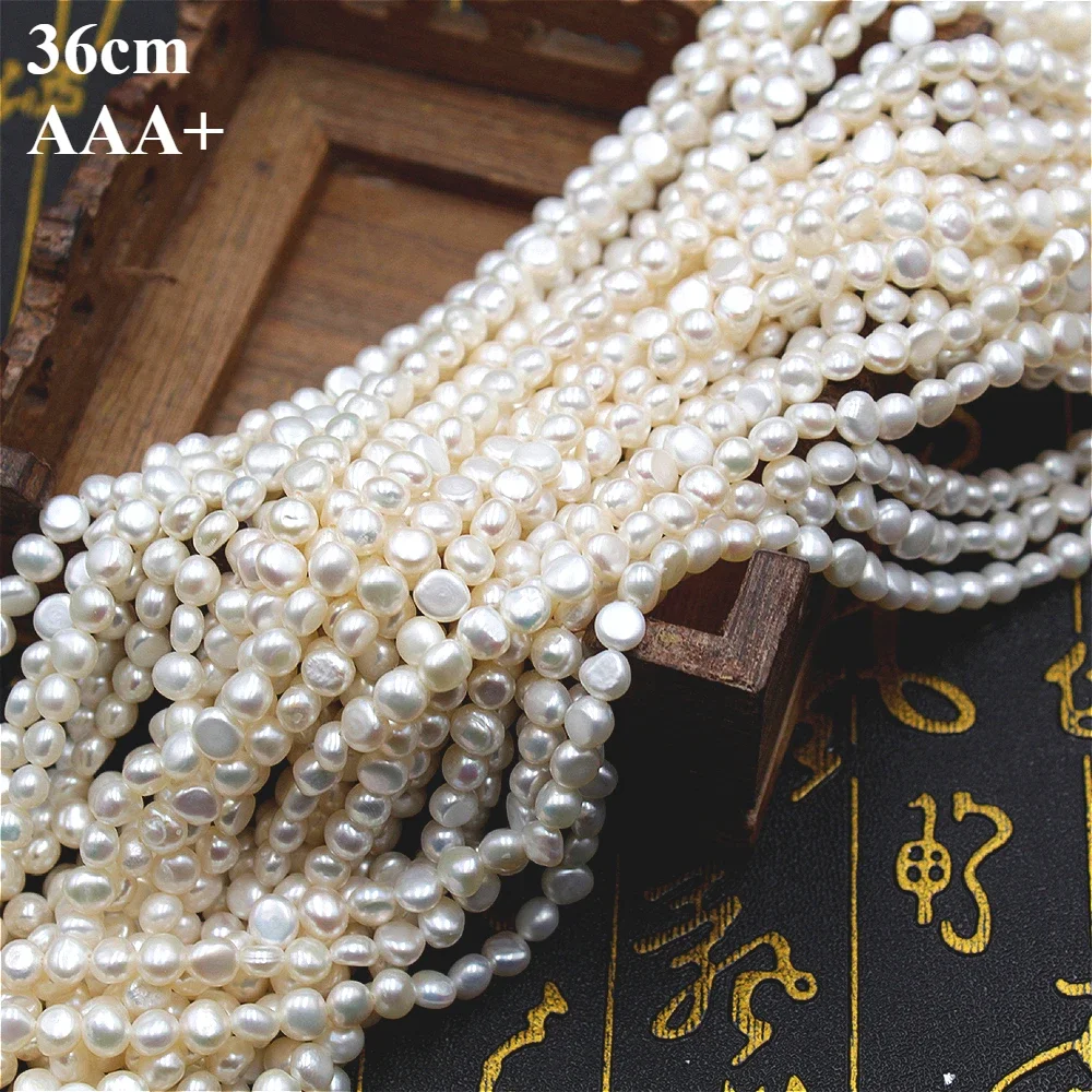 

3A + Natural Freshwater 100% White Irregular Pearl Fine Bead Women Gift Jewelry Make DIY Necklace Bracelet Accessories Wholesale