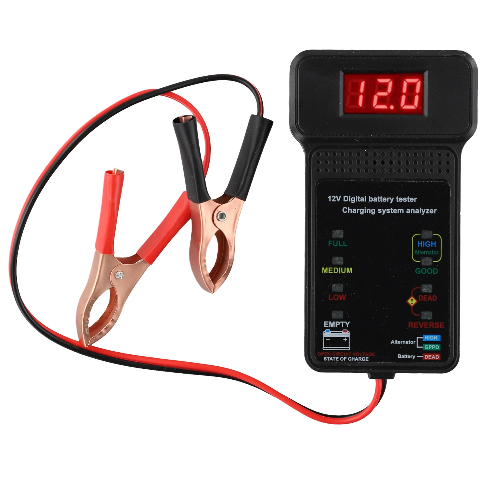Car Battery Detector Battery Tester Inspection Measurement 12V 1PC 31cm LED Display For Testing Battery Voltage