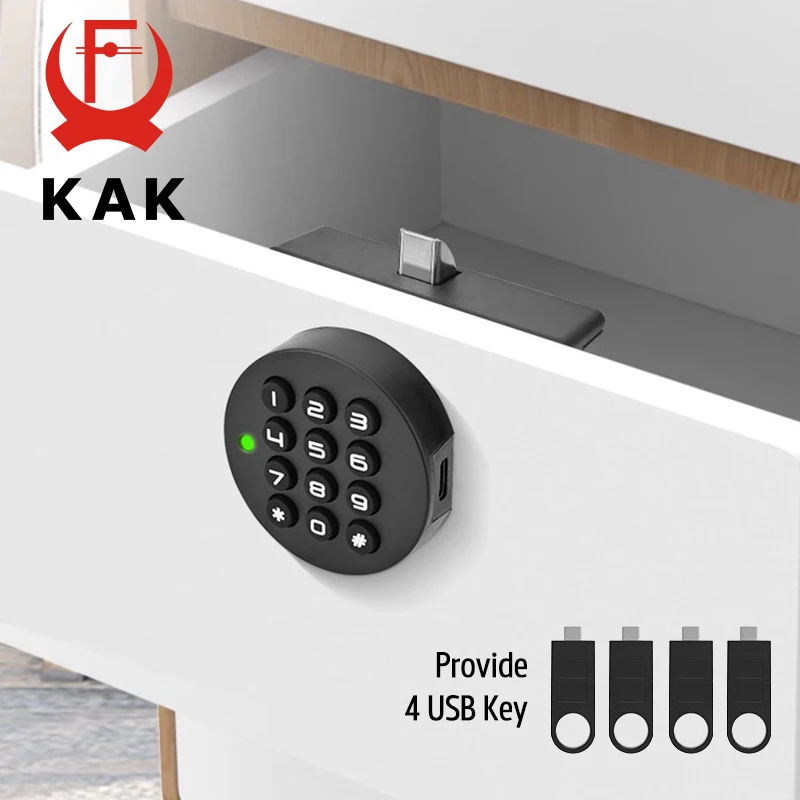 

KAK Security Cabinet Password Locks Keyless Door Lock Drawer Combination Code Lock for Gym Locker Lock Electronic Furniture Lock