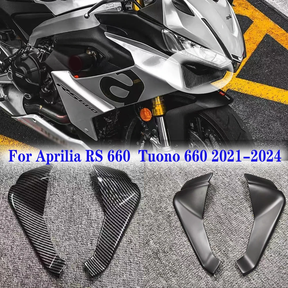 Carbon Fiber Wind Wing Cover Cone Aerodynamics Fairing Winglets For Aprilia RS660 2020 2021 2022 2023 Motorcycle Front Lip