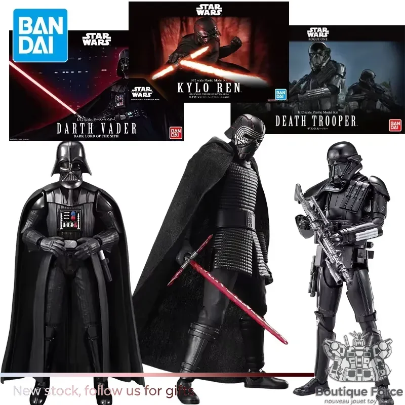 Figura de Acción de Darth Vader de Star Wars de Bandai, Escala 1/12, Modelo de Anime, Death Trooper, Kylo Ren, Juguete Coleccionable Ensamblado, Regalo para