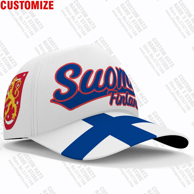 Finland Baseball Caps Custom Name Team Logo Fi Suomi Hat Fin Country Travel Finnish Nation Swedish Fishing Flag Photo Headgear