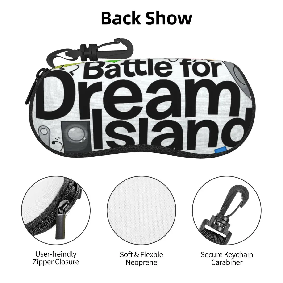 BFDI ポスター ホワイト シェル メガネケース 保護サングラスボックス 女性 男性 ソフト眼鏡バッグ ポーチ