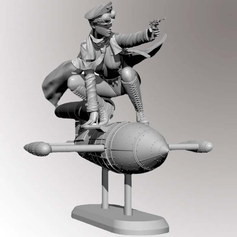 

1/24 Resin Model Figure Wwi Soldiers On The Plane Gk Micro Miniature 3d Printed White Model Toy Unassembled And Unpainted Kit