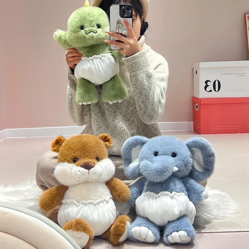 

40 см Kawaii выдра слон динозавр плюшевый комбинированный мягкий набор животных для детей подарок домашний декор подарок на день рождения