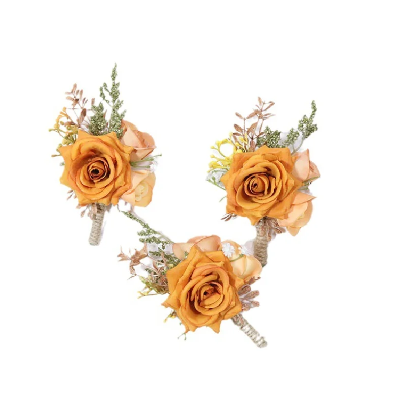 Boutonniere e polso Corsag forniture per matrimoni matrimonio fiore arte simulazione fiore celebrazione aziendale apertura ospiti 473