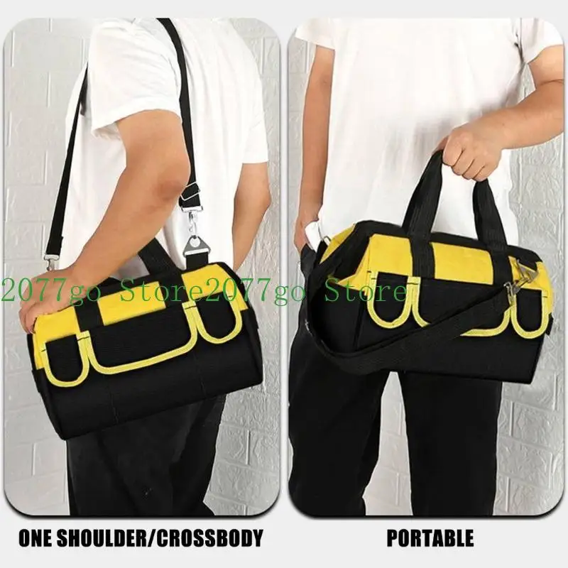 

Y1UD Multiple Pocket Canvas Tool Bag Waterproof for Professional & DIY Enthusiasts