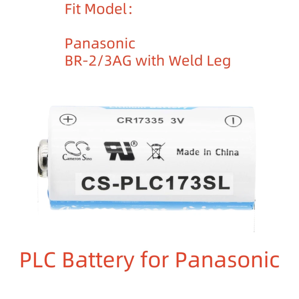 

Li-MnO2 PLC Battery for Panasonic,3.0V,1450mAh,BR-2/3AG with Weld Leg BR17335