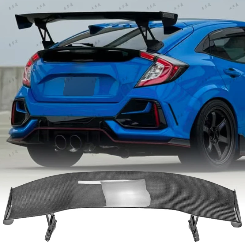 For Honda Civic FK4 FK7 FK8 TypR 5 Door Hatchback 2016-2021 High Quality Real Carbon Fiber Car Rear Wing Trunk Lip Spoiler