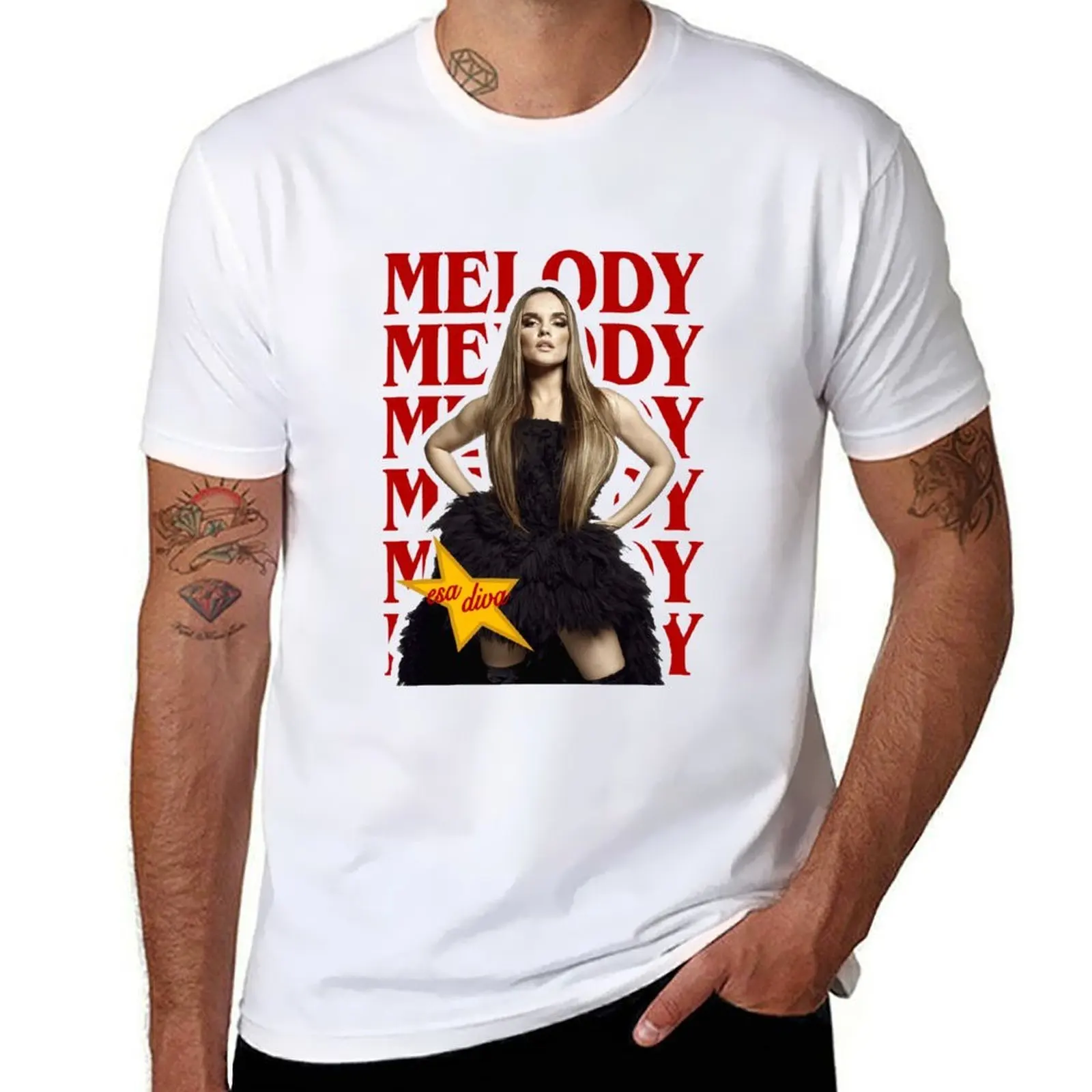 

Melody Esa Diva Eurovision 2025 Spain Spain Merch T-Shirt cotton t shirt man man t shirt luxury T-Shirt