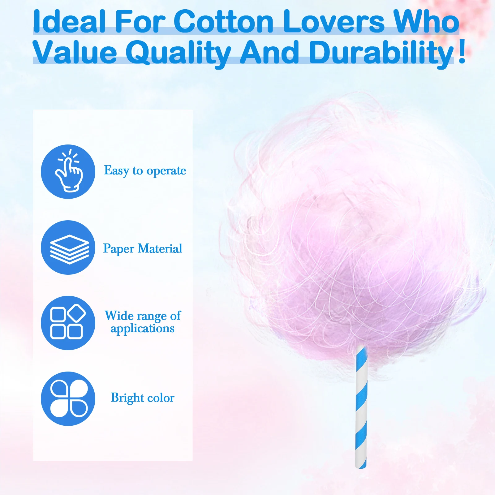 綿菓子機用紙棒10x300mm 消耗品 業務用 大量使用 イ - Cotton Candy Cone のレビューと価格