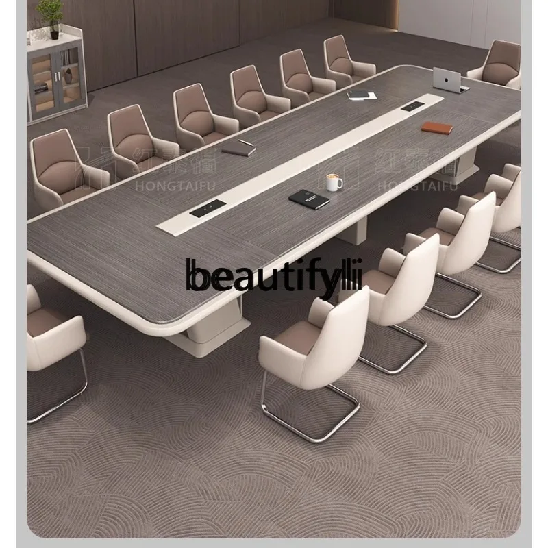طاولة طويلة للمؤتمرات، مكتب عمل بسيط وحديث، مجموعة مكتب وكرسي طويل مستطيل