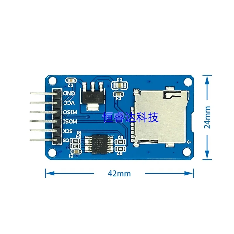 10pcs/lot Micro SD card mini TF card reader module SPI interfaces with level converter chip for arduino