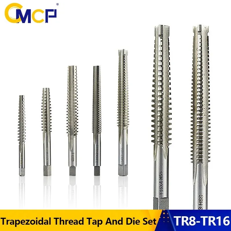 

HSS Trapezoidal Thread Tap And Die Set TR8 TR10 TR12 TR14 TR16 Right Hand Screw Taps&Dies Machine Tap Hand Threading Tools 2pcs