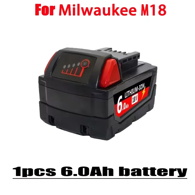 

Milwaukee M18 Li-ion Battery 6AH High Energy Long Range Red Lithium Battery M18B5 M18HB8 18V for Milwaukee tools