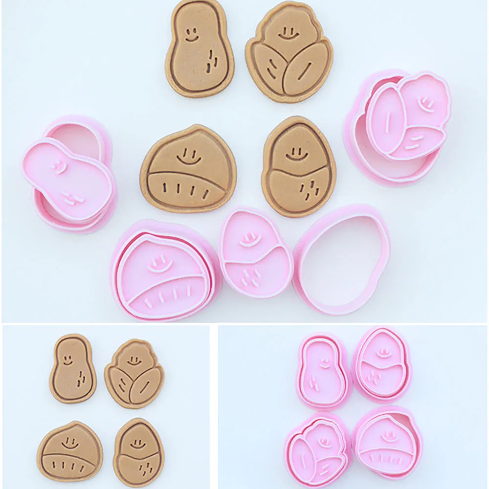 

Cartoon Mini Peanut Chestnut Biscuit Mold DIY Press Baking Tool