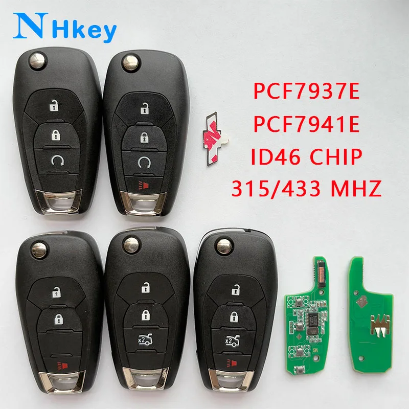 

NHkey 315/433 МГц ID46 чип PCF7941E PCF7937E для Chevrolet Colorado RS Trailblazer Onix Tracker удаленный автомобильный ключ с пустыми лезвиями