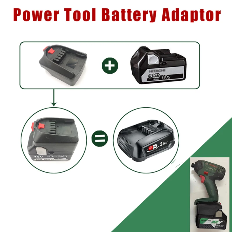 Battery Adapter For Hitachi /Hikoki 18V Li-ion Battery To For Bosch PBA 18V Li-ion Battery Electrical Tool For Bosch Adapter