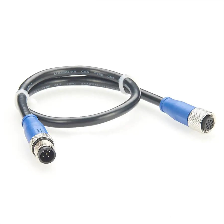 M12 5-Pin Cable, NMEA 2000 Network Extension Cable 1 Meter, Marine Boat Backbone Drop Line, Male to Female