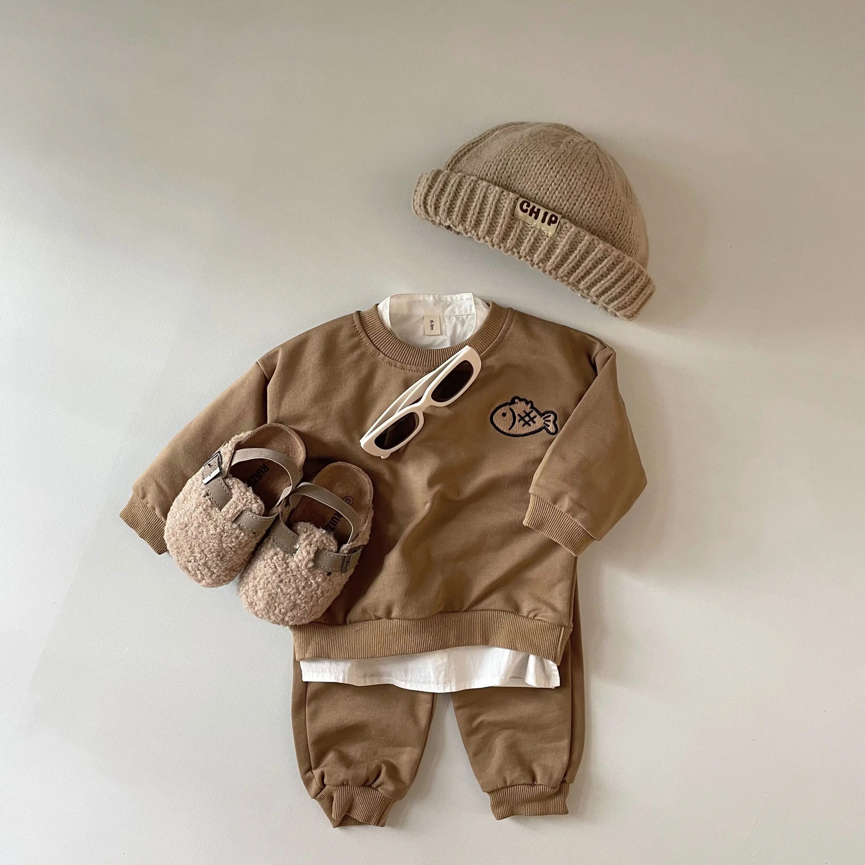 100% Cotton Kids Clothing Set Toddler Baby Girls Boys Fish T-Shirt Tops+ Pants Outfits Set Baby Boy Clothes Set Spring Autumn