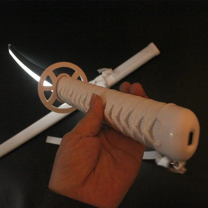 LED-gloeiend anime cosplay zwaard BLEACH Sode no Shirayuki Katana zwaard oplaadbaar oplichtend zwaard met standaard en riem