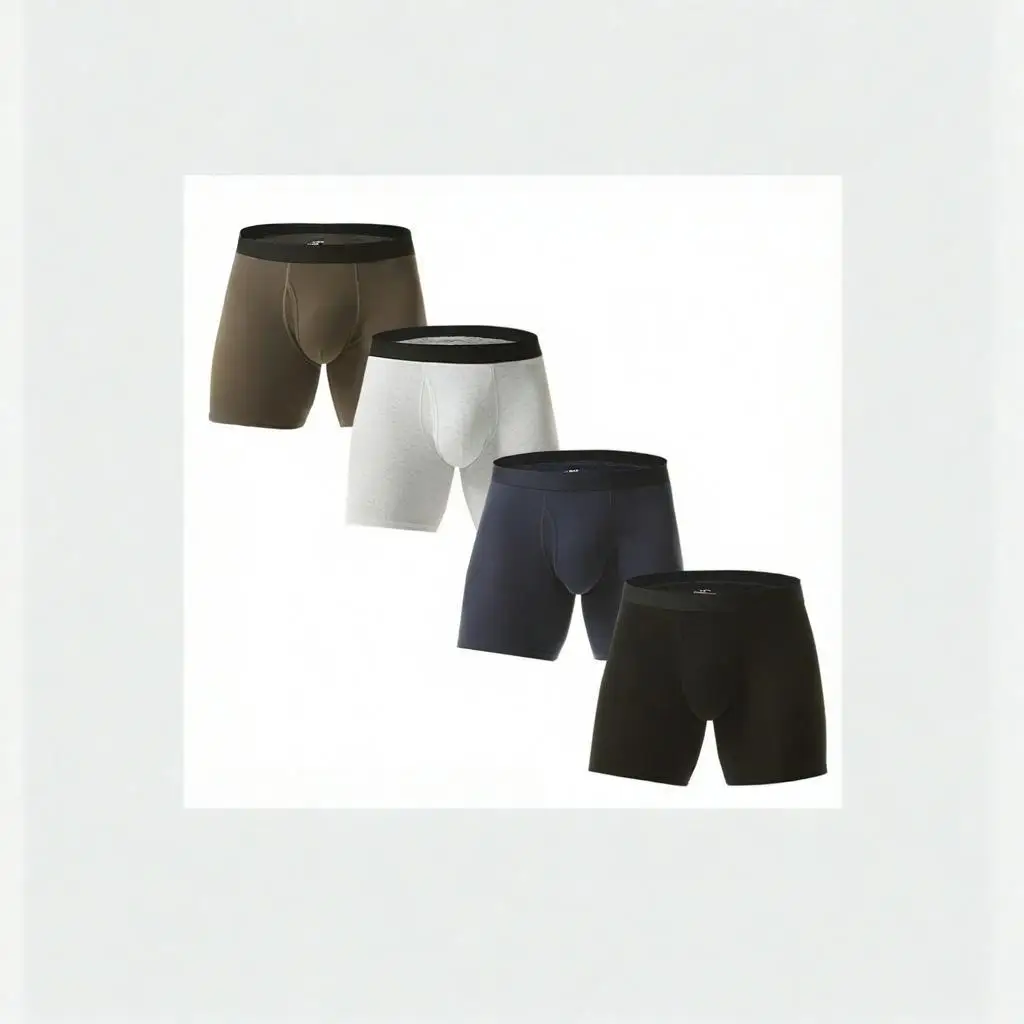 

4 шт., мужское нижнее белье на плоской подошве, повседневные минималистичные однотонные эластичные трусы, мужские уютные дышащие повседневные трусы