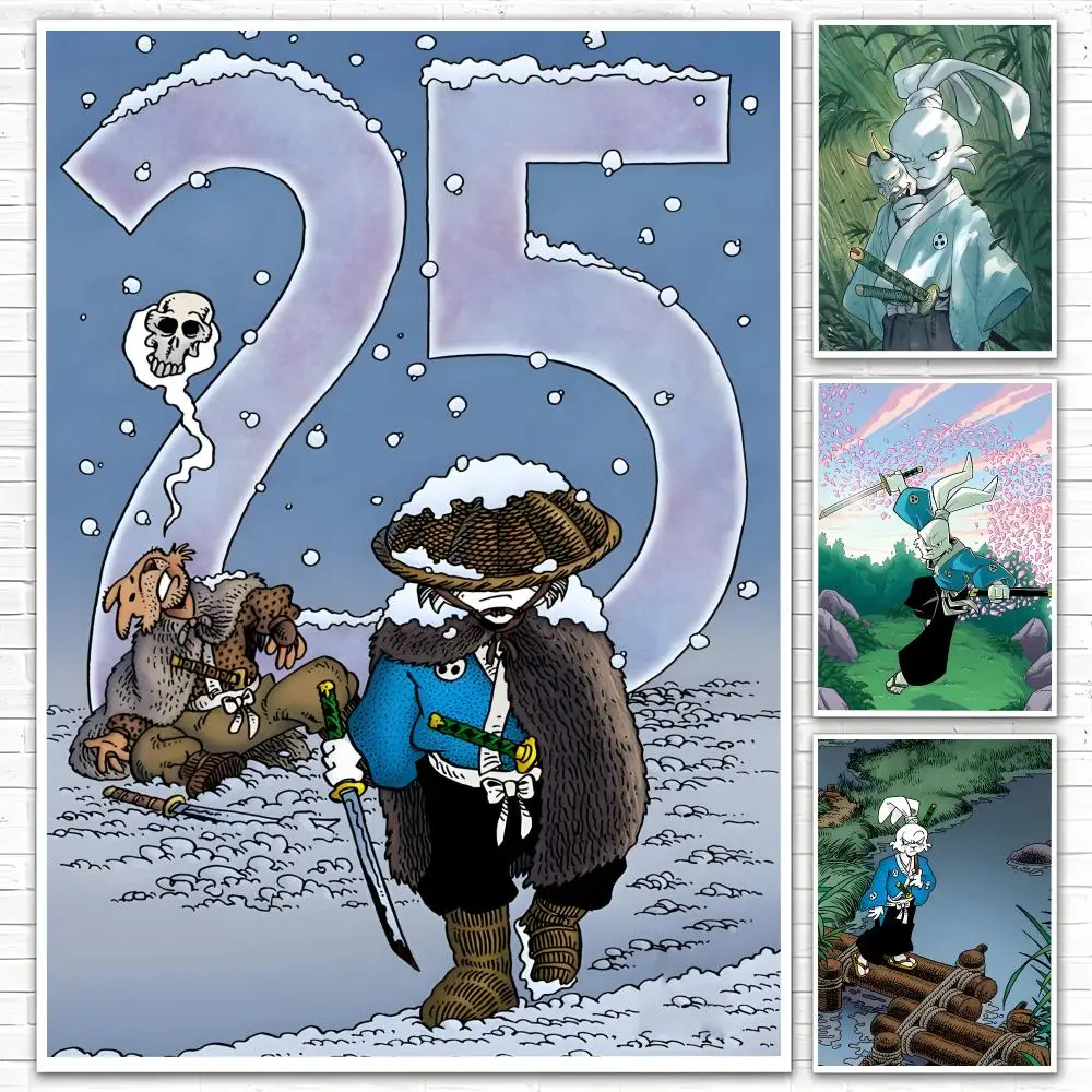 Manga Usagi Yojimbo Poster Allround-HD-Wasserdichter Selbstklebender Wandaufkleber für Zuhause und Schlafzimmer