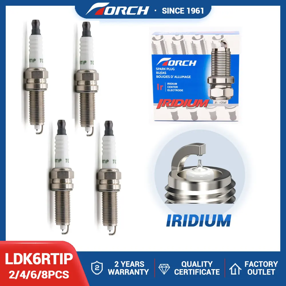 2-8PCS Vela de Irídio Platina TORCH LDK6RTIP Substitui ILZKR6F11 09482-00647 SILZKR6B10E 18846-10060 18846-10061 LZKR6AI-10G