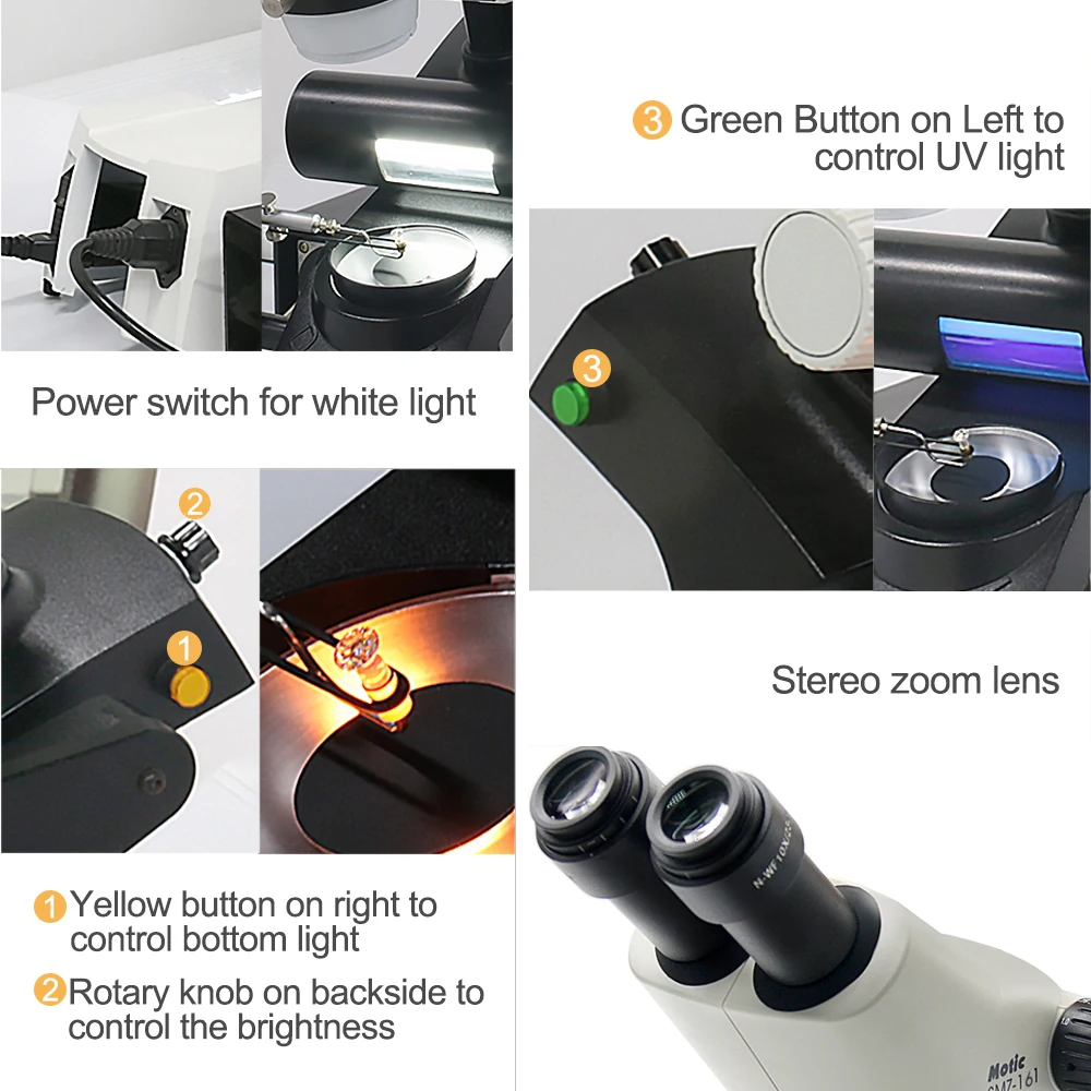 Durable Metal 7.5x-45x Optical Binocular Microscope High Resolution Gemologist 3D Gemology Tool For Jewelry