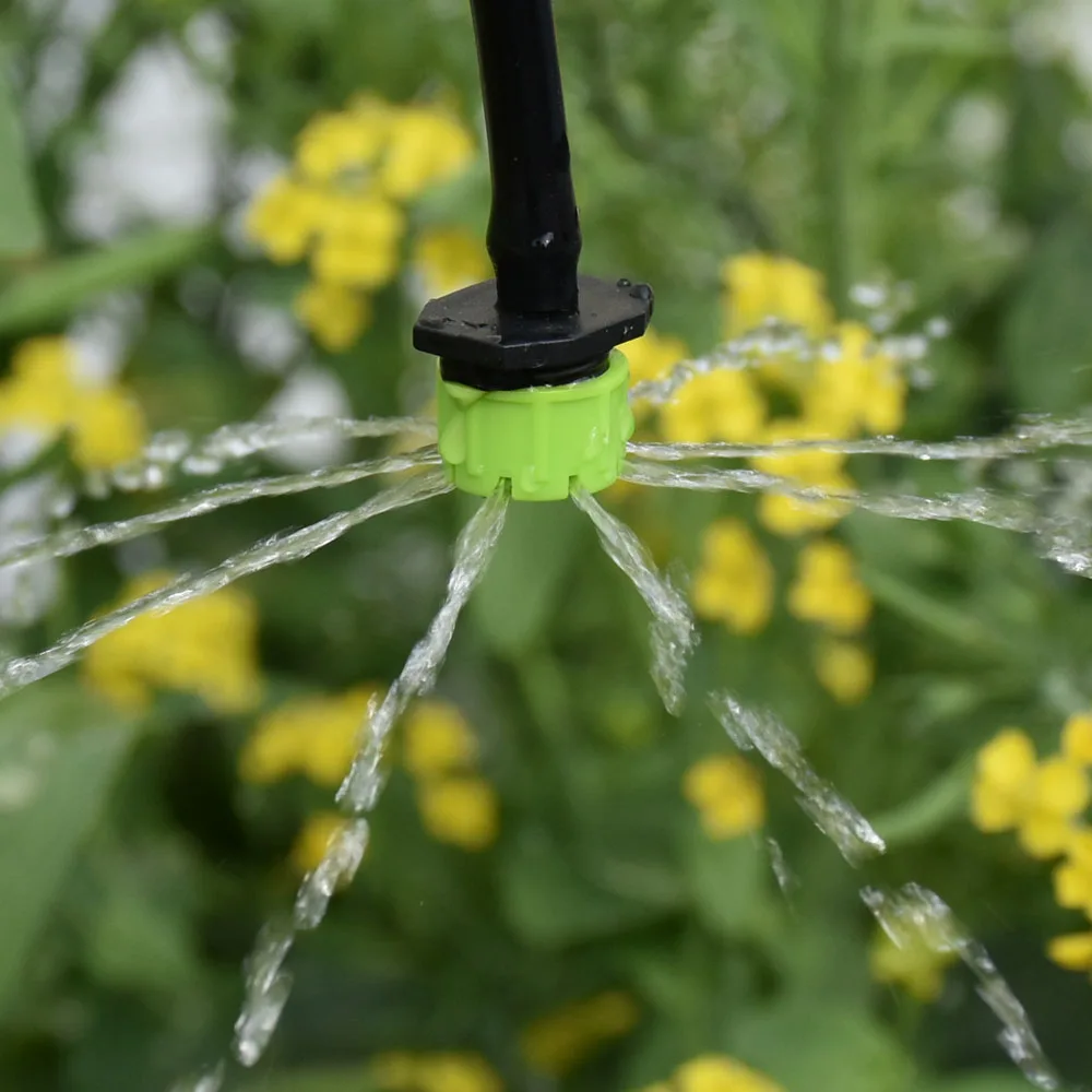 1/4 Inch Nozzle Dripper Watering Sprayer Misting Garden Irrigation System Connector Atomizing Sprinkler With Tee Barb Thread