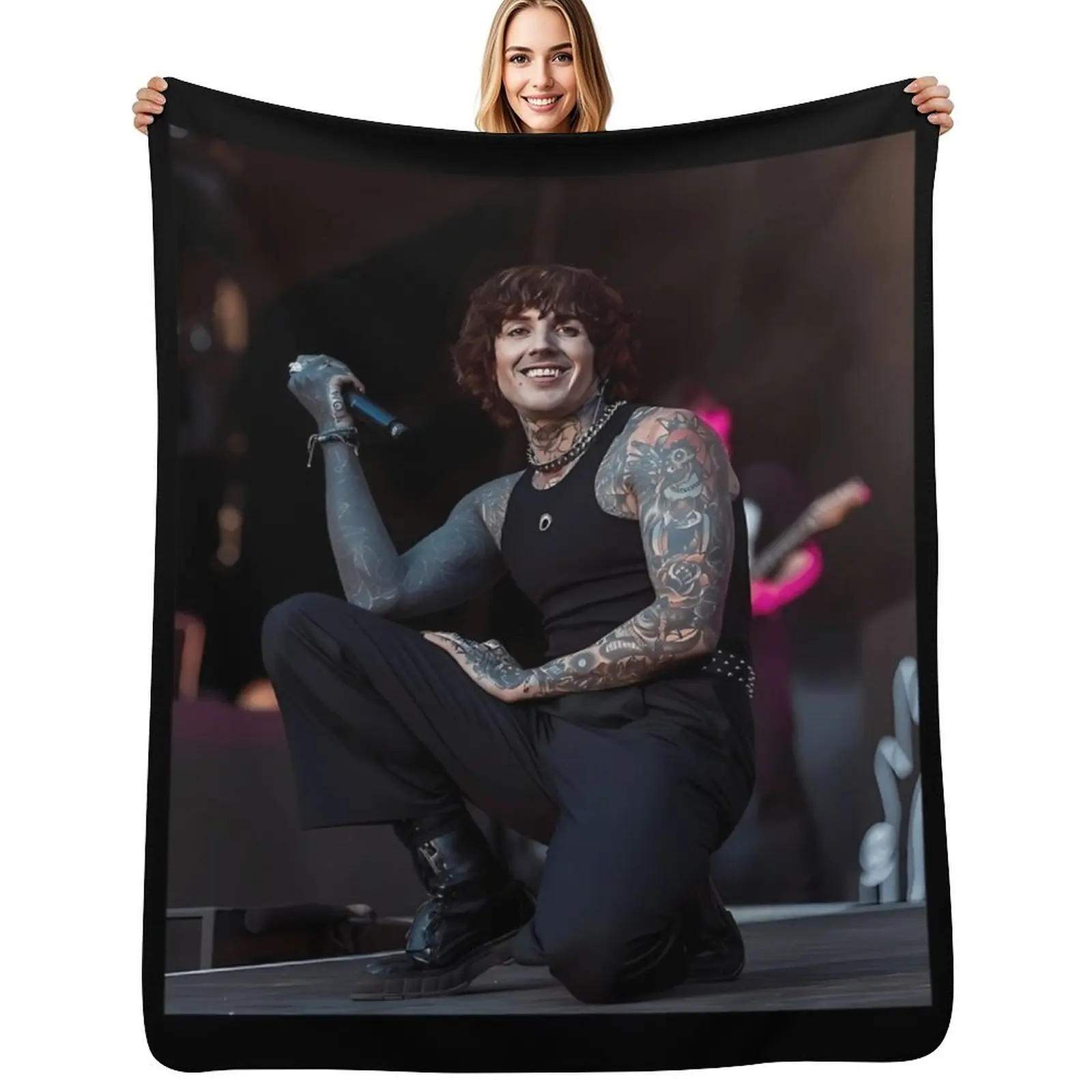 

Smiling Oli Sykes Throw Blanket Decorative Soft Throw Blanket for Couch Sofa