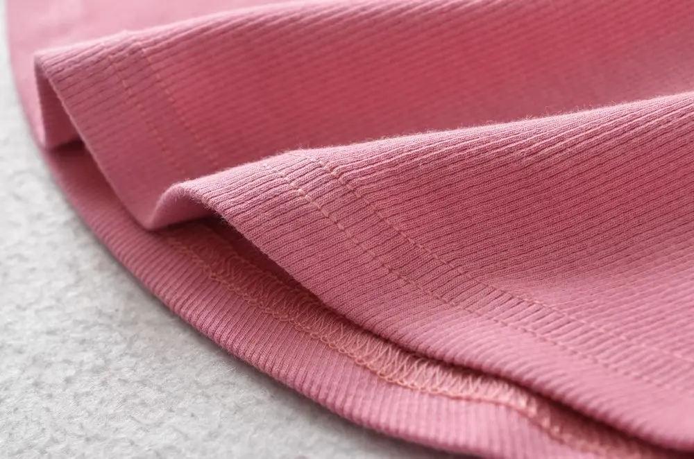 Slim Fit ort Sve T-irt Women's Summer New Sle Pure Color U-Ne Ant Waist Hot Girl Street Sle Versatile ort Top