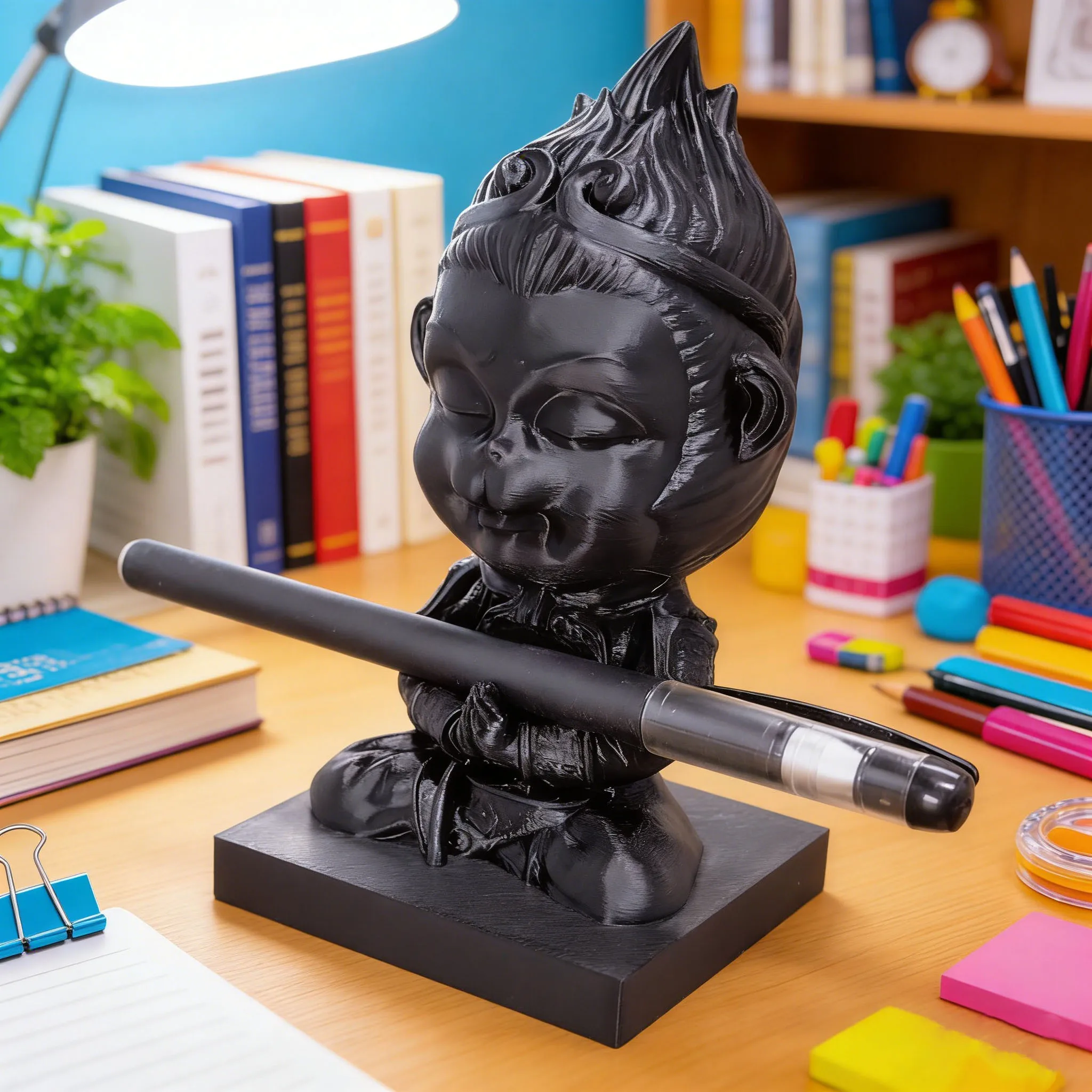 3D Printed Creative Monkey Desktop Ornament, Multifunctional Pen Holder, Desk Decoration, Stationery Storage Gadget, Single Piece