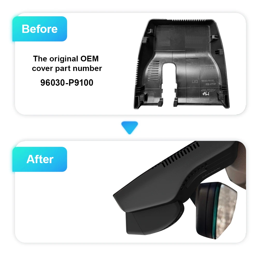 ARB 2160P Dashcam voor Kia Ceed 2019-2023, voor Hyundai Palisade 2020-2026, OEM-stijl autocamera, WIFI APP-bediening, G-sensor
