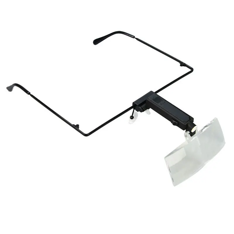 LED Lupa Óculos Lupa, Cílios Extensão Magnifier Tool, 1.5X, 2.5X, 3.5X