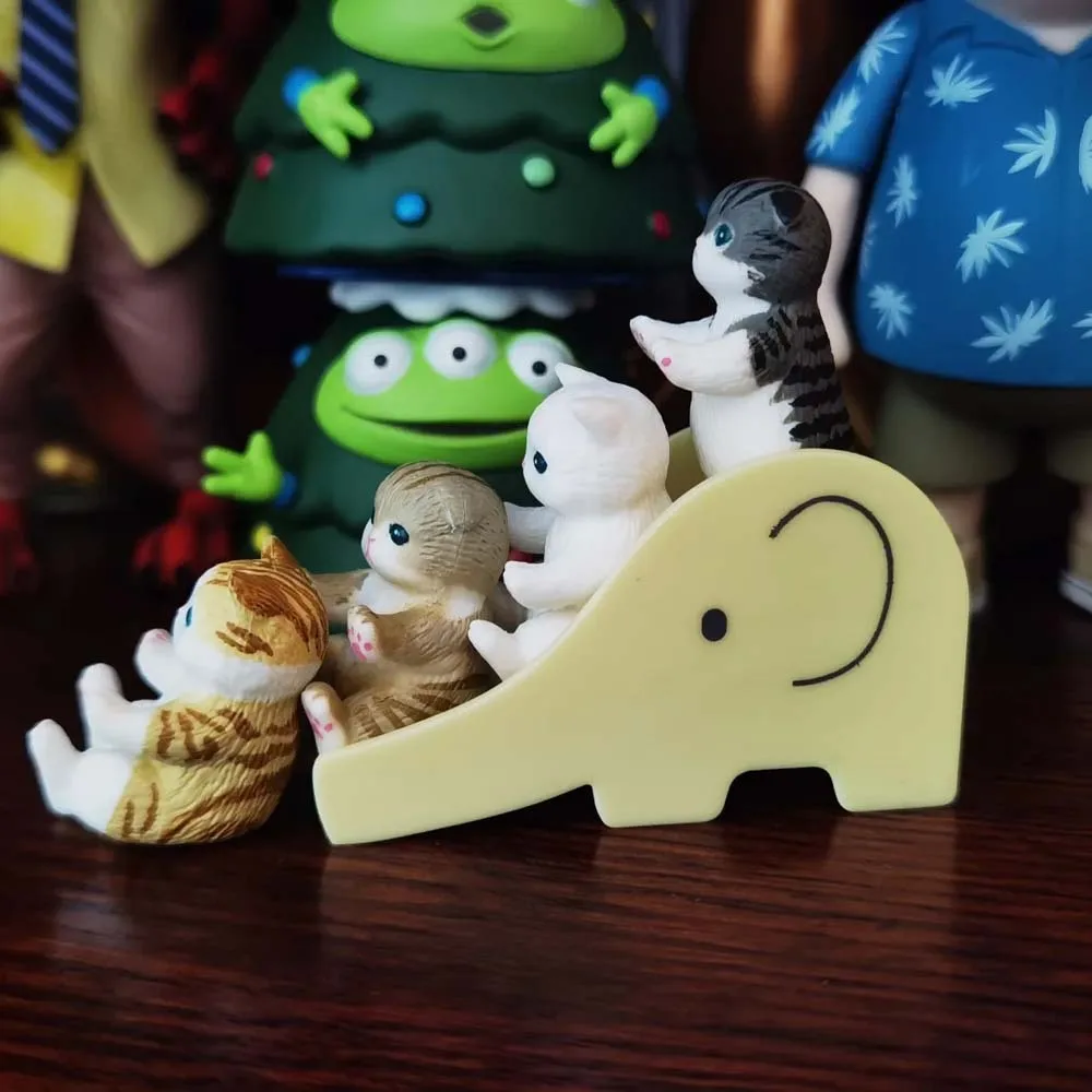 โมฟูแซนด์ ของเล่นกล่องสุ่ม ซีรีส์สไลด์ แมวน่ารัก อนิเมะ ฟิกเกอร์แอคชั่น ตุ๊กตา ของตกแต่งโต๊ะทำงาน ของสะสม ของขวัญวันเกิดสำหรับเด็ก