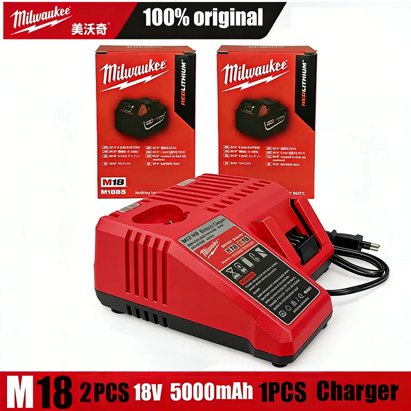 

Milwaukee M18 Battery 5.0Ah Compatible with 18650 lithium battery 18V, all models are stable, explosion-proof, and durable
