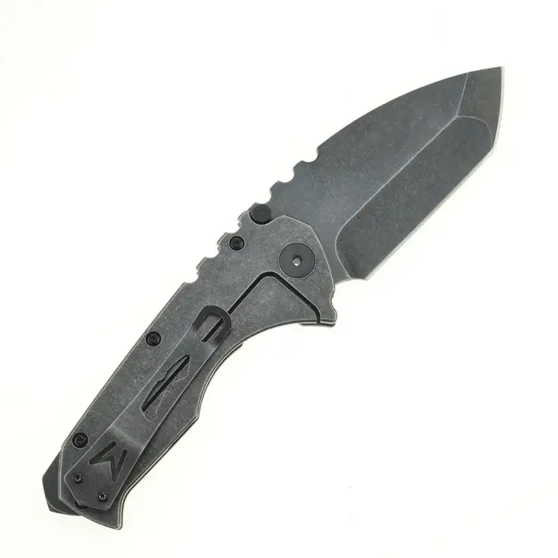 Outdoor Folding Knife with G10 Handle and 9Cr18MoV Blade Stone Wash for EDC Camping