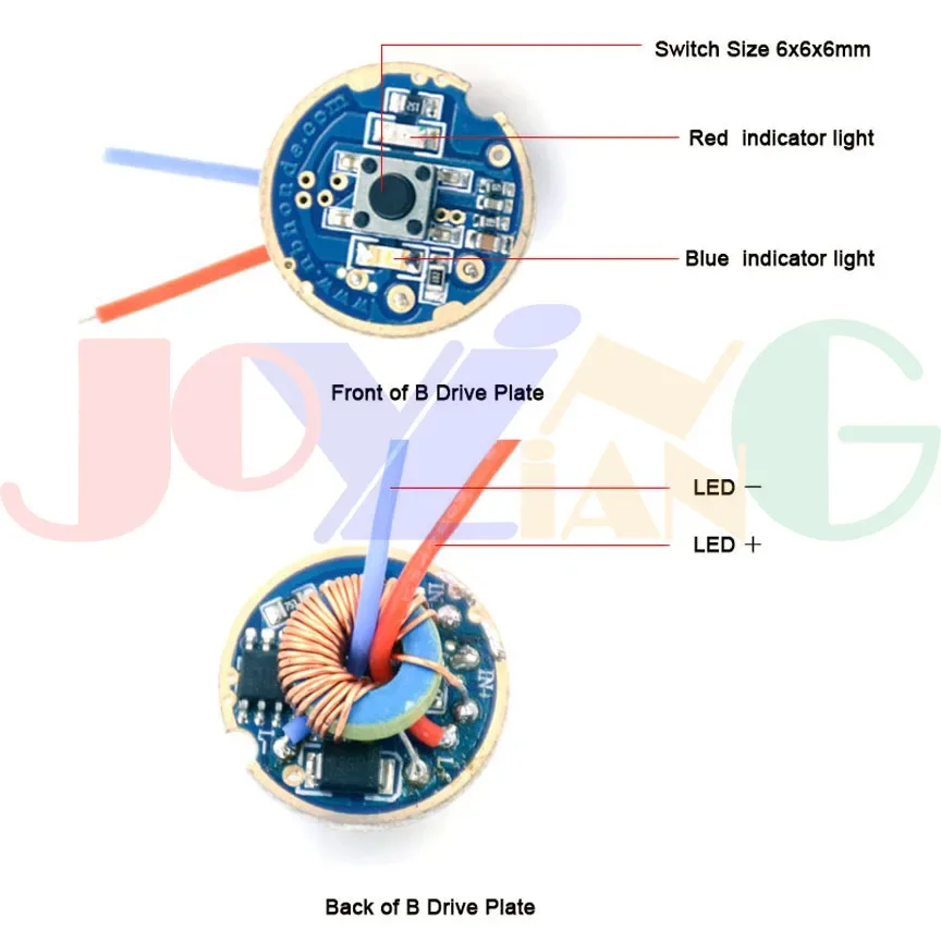 JYL8803 Bicycle T6 Light Driver Board PCB Work with 2PCS 18650 Battery 7.4V Power Supply Led Driving Board 22mm image 5