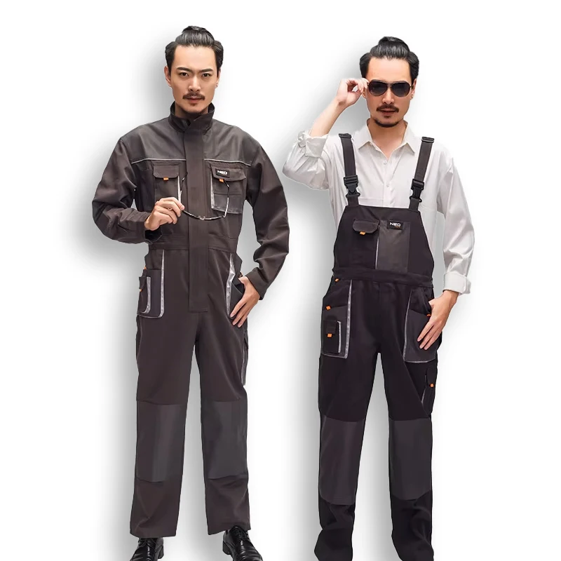 Fashionable One-piece Work Clothes Long-sleeved Multi-pocket Auto Repair Reflective Split Labor Insurance Suit Overalls Overalls