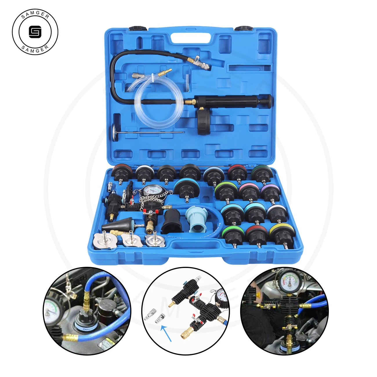 Samger 28 stücke Universal Kühler Druck Tester Kit Vakuum Typ Kühlsystem Test Detektor Set Auto