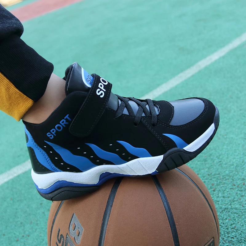 

Children's sports shoes boys and girls winter plus cotton basketball shoes children's fashion running tennis student shoes