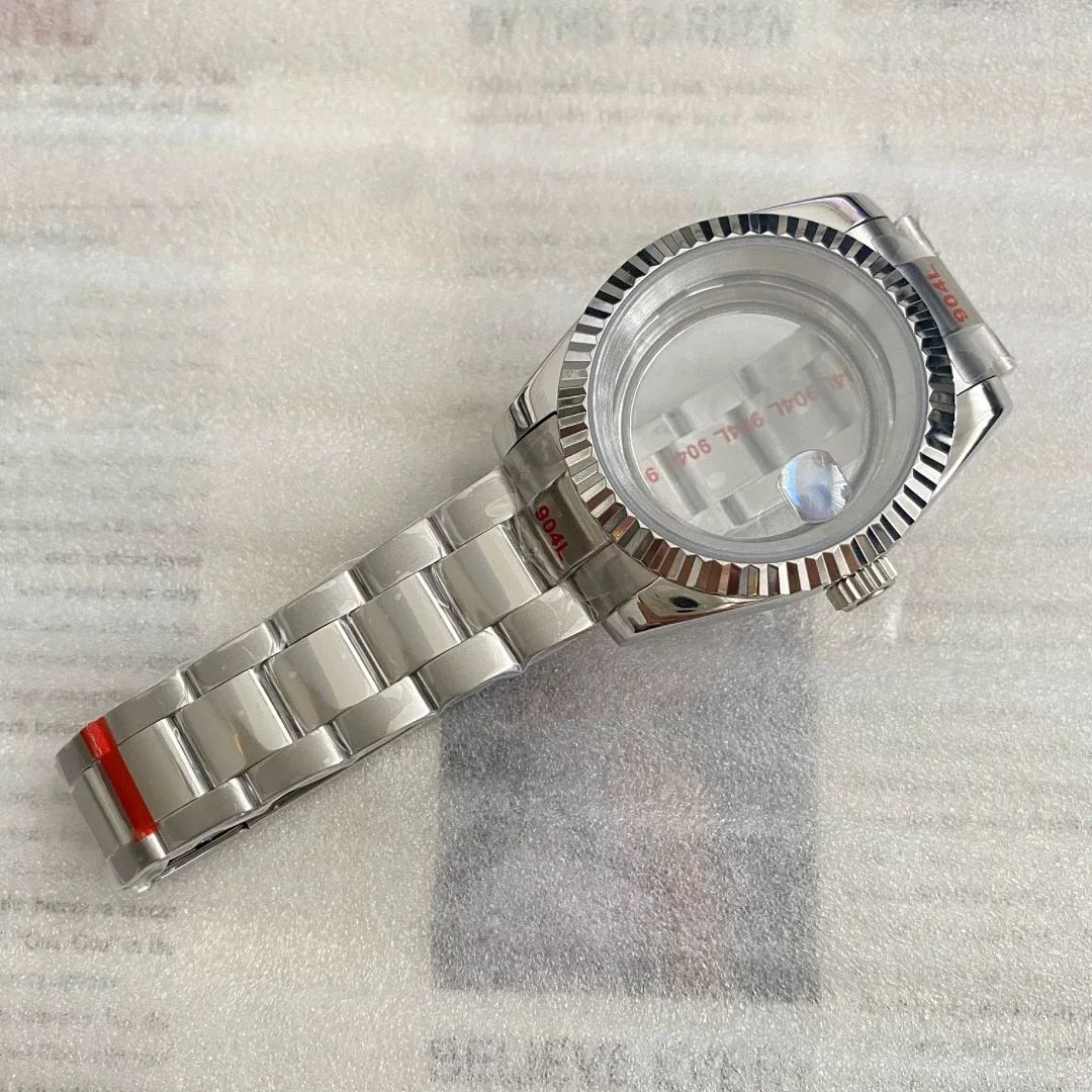 36mm 39mm Schwarzgold Oyster Perpetual DateJust Uhrengehäuse und Armband für Seiko NH35 NH36 NH38 Automatikwerk, passend für 28,5-29mm Zifferblatt – Detail 3